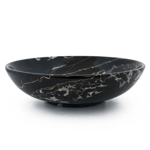 Fruttiera in marmo nero Portoro