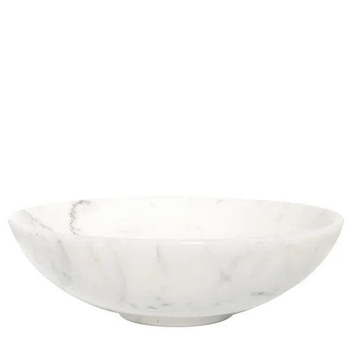 Fruttiera piccola in marmo bianco di Carrara