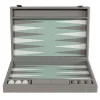 Gioco da tavolo Backgammon Box 45 in pelle grigia Luna
