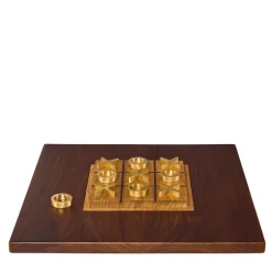 Gioco da Tavolo Tic Tac Toe in Legno con Pedine in Ottone