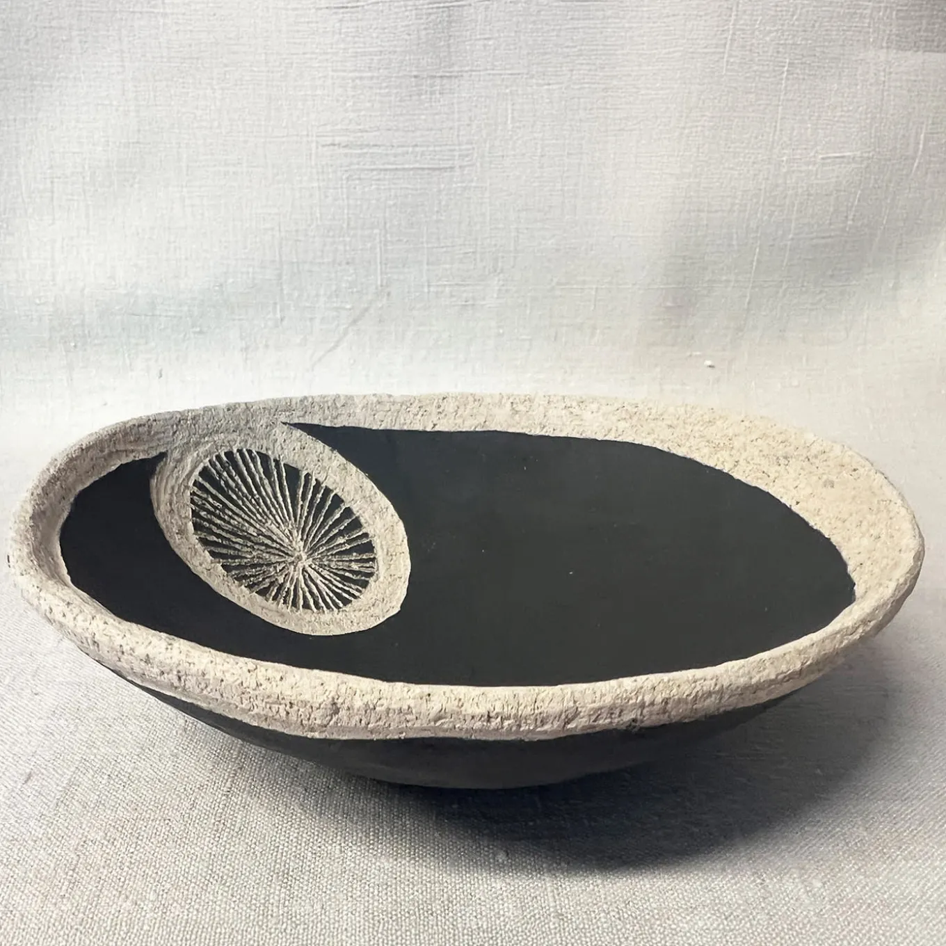 Gob 3 Ciotola in Ceramica Bianco e Nero