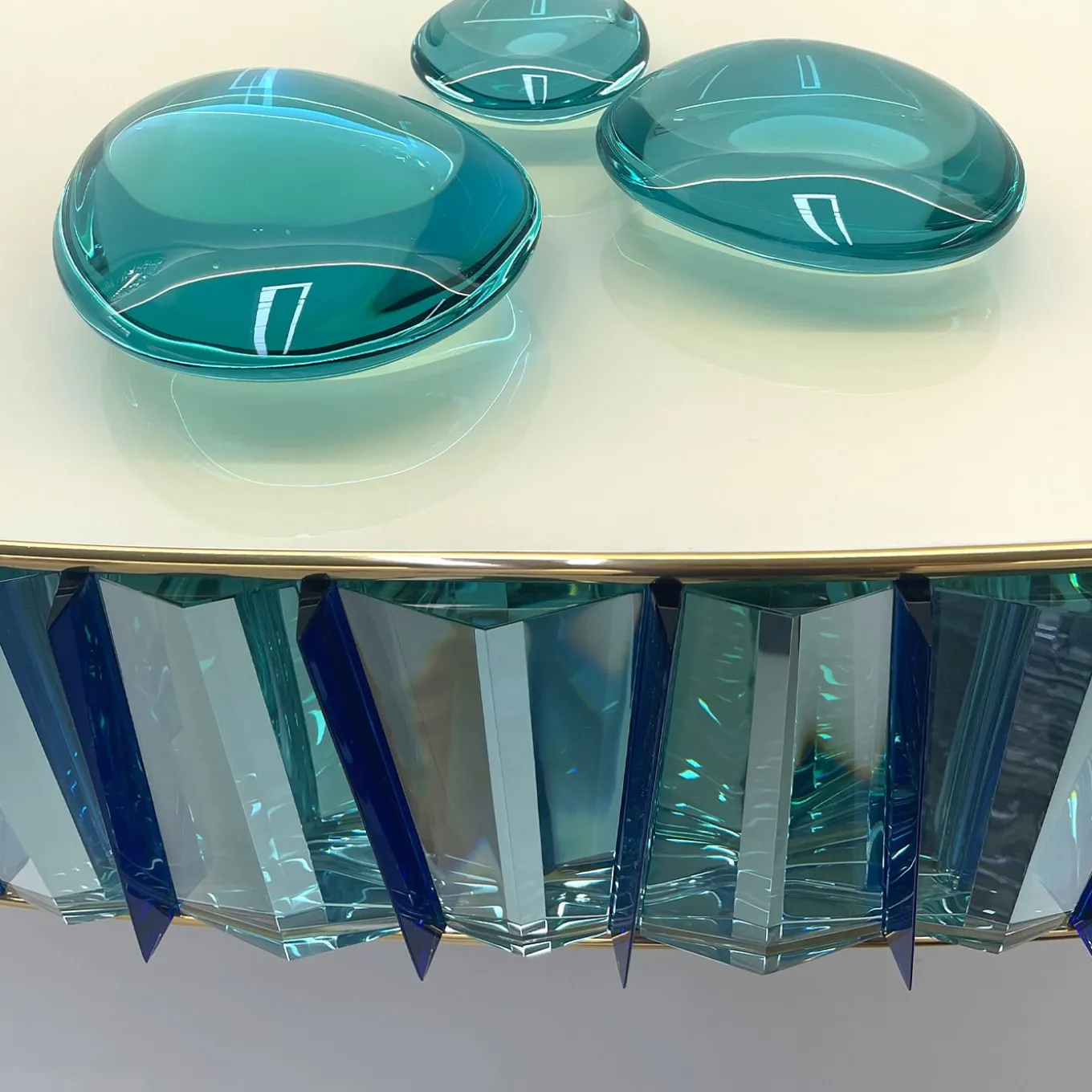 Gocce Set di tre sculture in cristallo