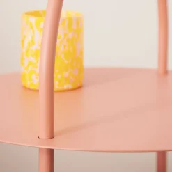 Himalia Comodino in Ferro Rosa di Studio Pari