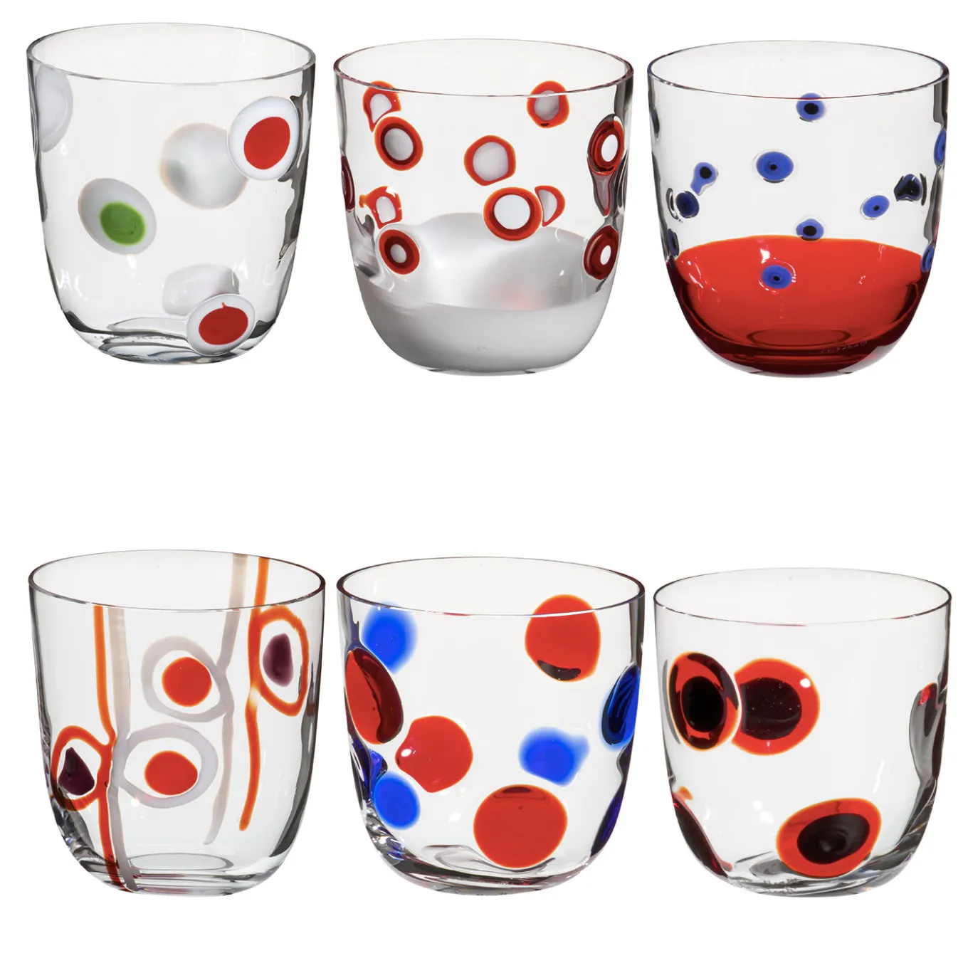 I Diversi Set di 6 bicchieri rossi N. 1