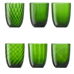 Idra Set di 6 bicchieri assortiti verde pino