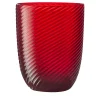 Idra Set di 2 bicchieri da acqua rossi a righe ritorte