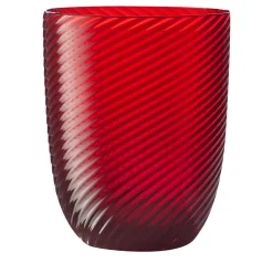 Idra Set di 2 bicchieri da acqua rossi a righe ritorte
