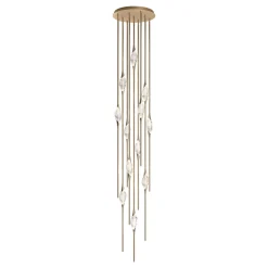 Il Pezzo 12 Cluter a 9 pendenti ottone satinato