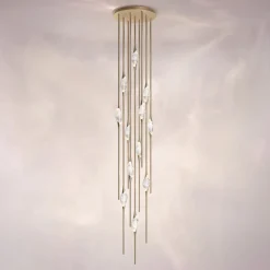 Il Pezzo 12 Cluter a 9 pendenti ottone satinato