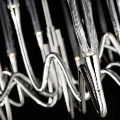 Il Pezzo 3 Lampadario Lungo a 30 Luci Nickel