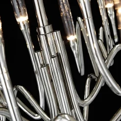 Il Pezzo 3 Lampadario Lungo a 30 Luci Nickel