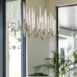 Il Pezzo 3 Lampadario Lungo a 30 Luci Nickel