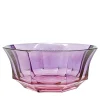 Insalatiera di cristallo sfaccettato rosa-viola