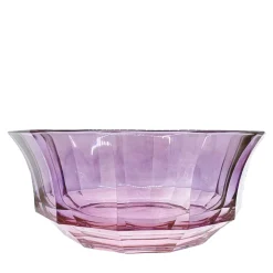 Insalatiera di cristallo sfaccettato rosa-viola