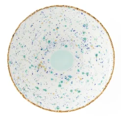 Insalatiera grande in marmo blu con bordo crepato