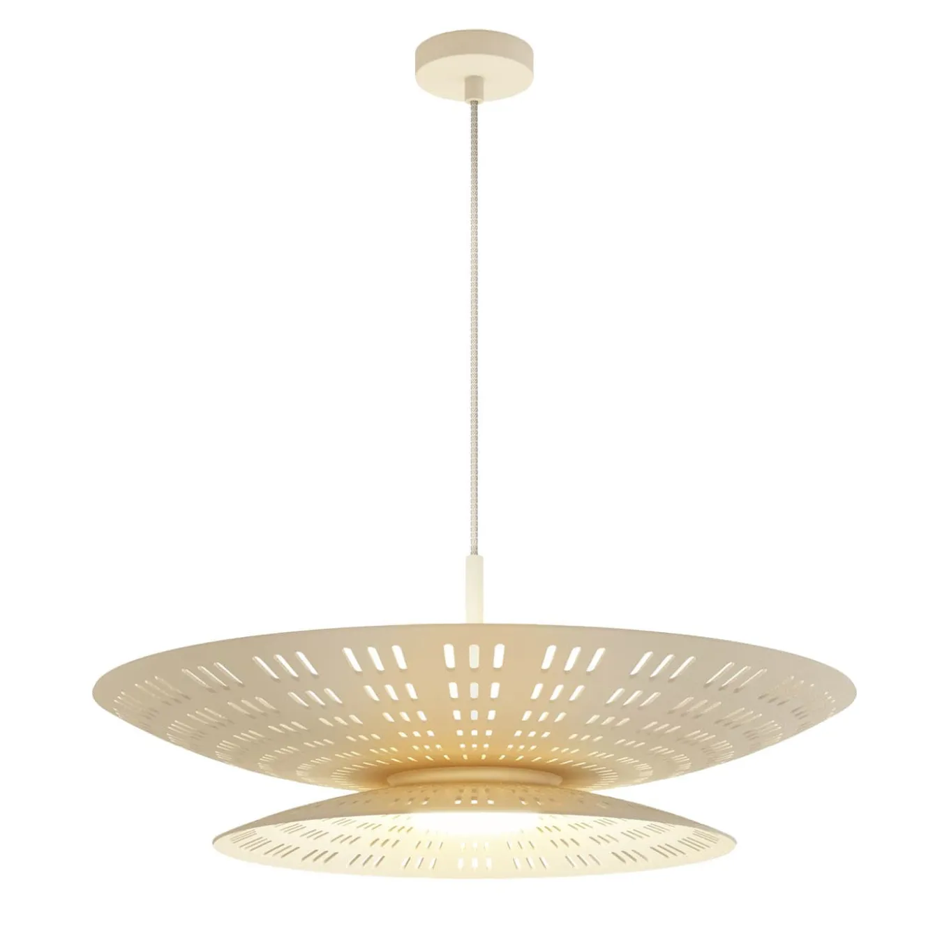Lampada a sospensione Air So crema di Adam Tihany