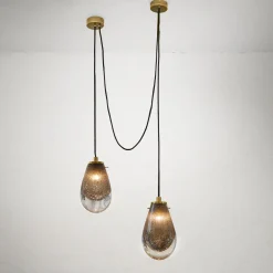 Lampada a Sospensione Duo in Vetro e Ottone Life Is A Long Song
