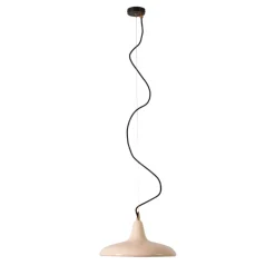 Lampada a Sospensione Hoop in Metallo Lucido Avorio