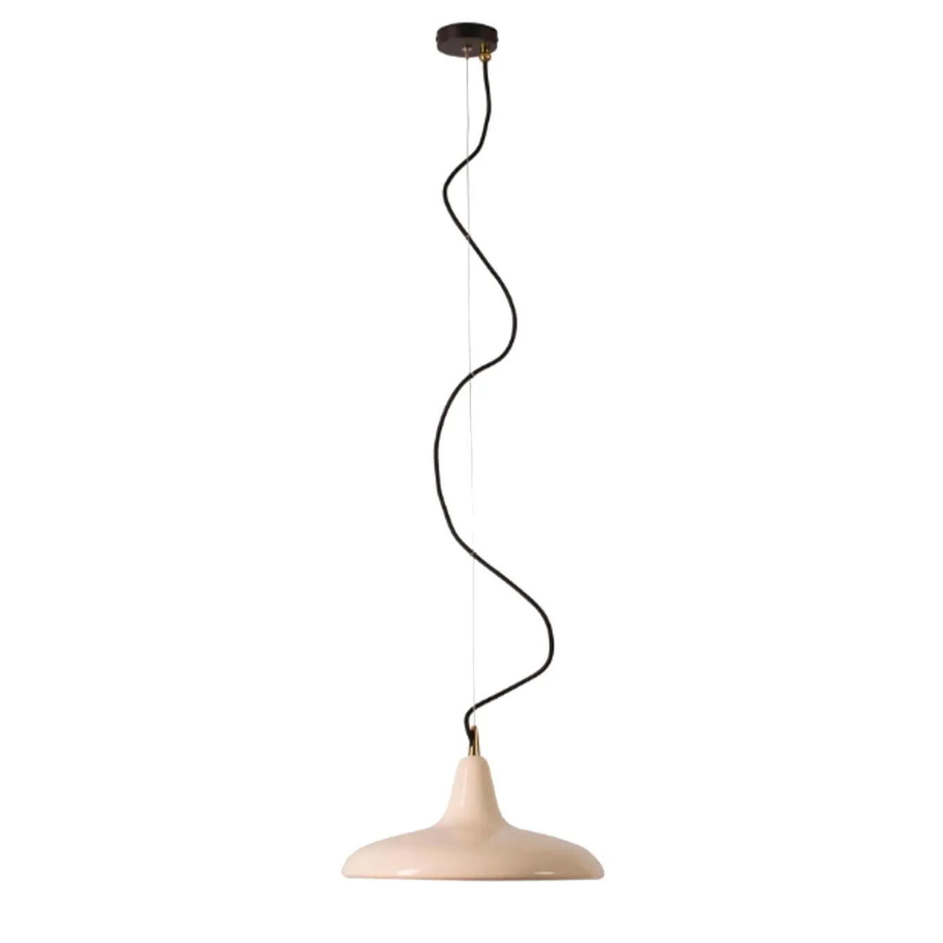 Lampada a Sospensione Hoop in Metallo Lucido Avorio