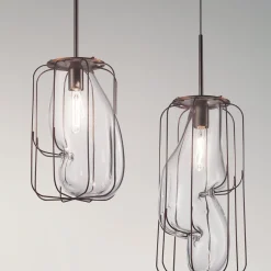 Lampada a sospensione in vetro grande Pause