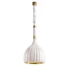 Lampada a sospensione in ceramica bianca smerlata