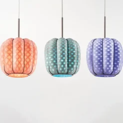 Lampada a sospensione in vetro arancione Nest