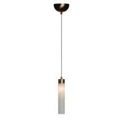 Lampada a sospensione in tubo di alabastro