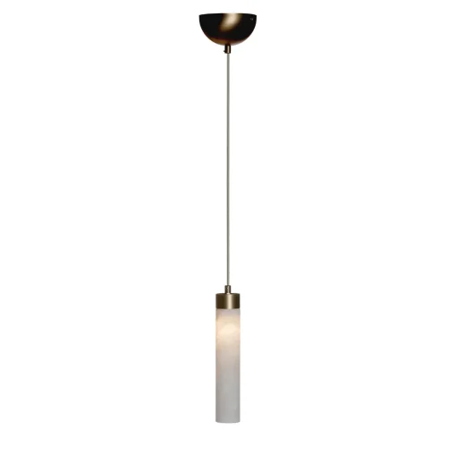 Lampada a sospensione in tubo di alabastro