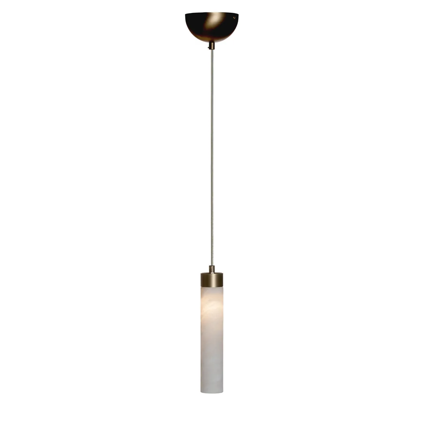 Lampada a sospensione in tubo di alabastro