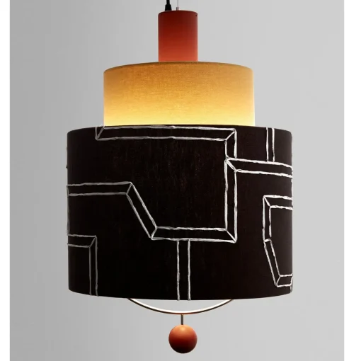 Lampada a sospensione Materia Double Ardesia