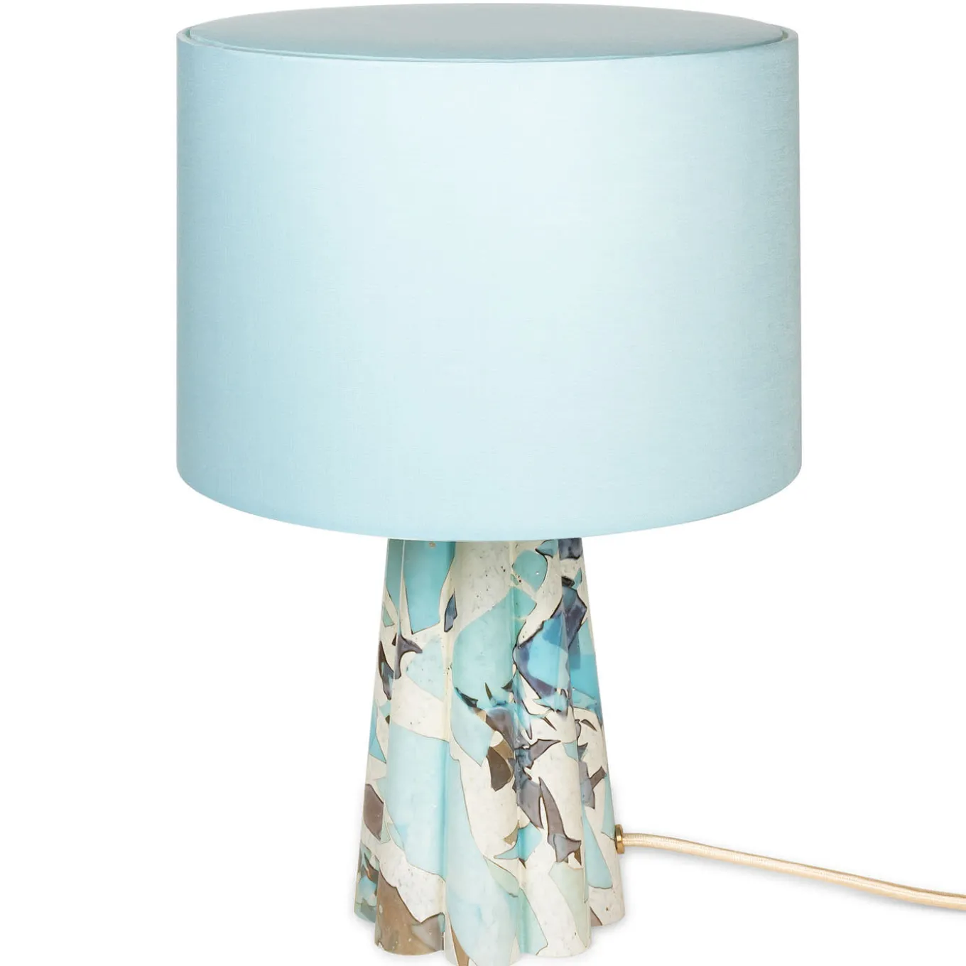 Lampada Bucket in vetro di Murano acquamarina