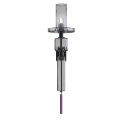 Lampada cilindrica da parete Canaletto a 1 luce in vetro di Murano color grigio e viola