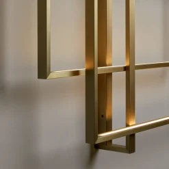 Lampada da parete Double Mondrian in ottone chiaro brunito