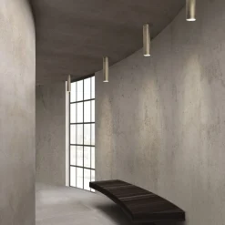 Lampada da soffitto alta in bronzo spazzolato Solitario