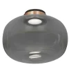 Lampada da soffitto Legier in vetro fumé con finitura bronzo