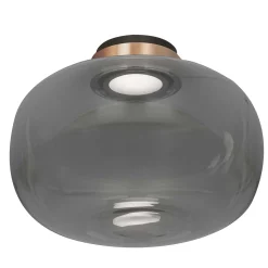 Lampada da soffitto Legier in vetro fumé con finitura bronzo