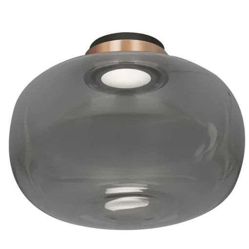 Lampada da soffitto Legier in vetro fumé con finitura bronzo