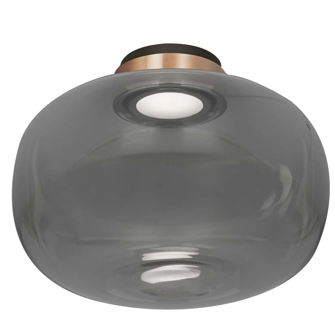 Lampada da soffitto Legier in vetro fumé con finitura bronzo