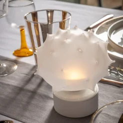 Lampada da Tavolo a LED Grande in Vetro Trilli Riccio