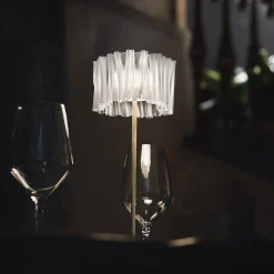 Lampada da tavolo Accordéon Battery Black Prisma di Marc Sadler