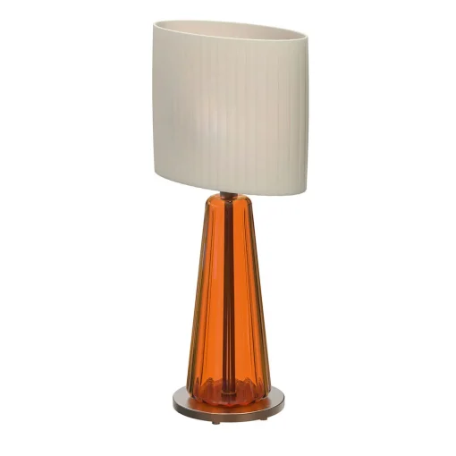 Lampada da Tavolo Bellini in Vetro di Murano Arancione