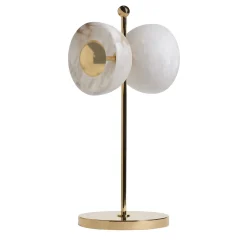 Lampada da tavolo "Butterfly" in ottone lucido e alabastro