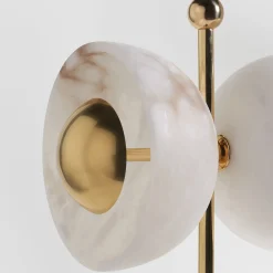 Lampada da tavolo "Butterfly" in ottone lucido e alabastro