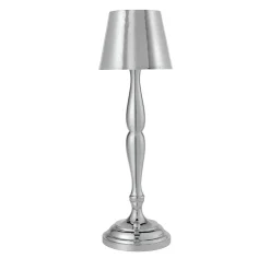 Lampada da tavolo Classic a LED ricaricabile in argento lucido