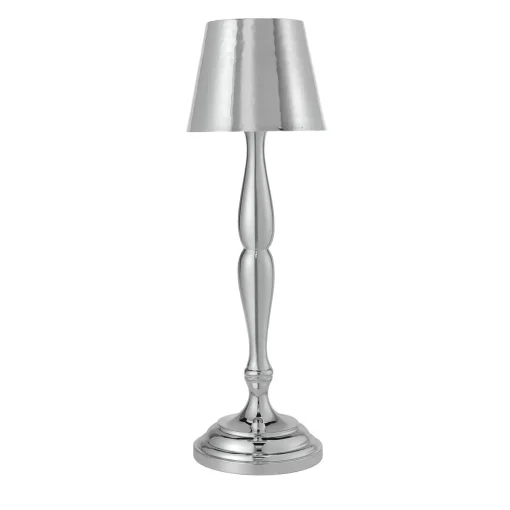 Lampada da tavolo Classic a LED ricaricabile in argento lucido