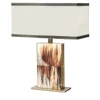Lampada da tavolo Florian in ottone e corno di grandi dimensioni