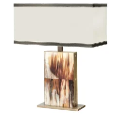 Lampada da tavolo Florian in ottone e corno di grandi dimensioni