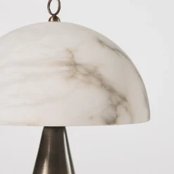 Lampada da tavolo Funghetto in bronzo spazzolato e alabastro