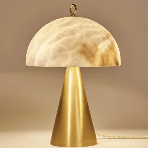 Lampada da tavolo "Funghetto" in ottone satinato A
