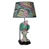 Lampada da Tavolo in Ceramica Morris Cono con Pappagallo